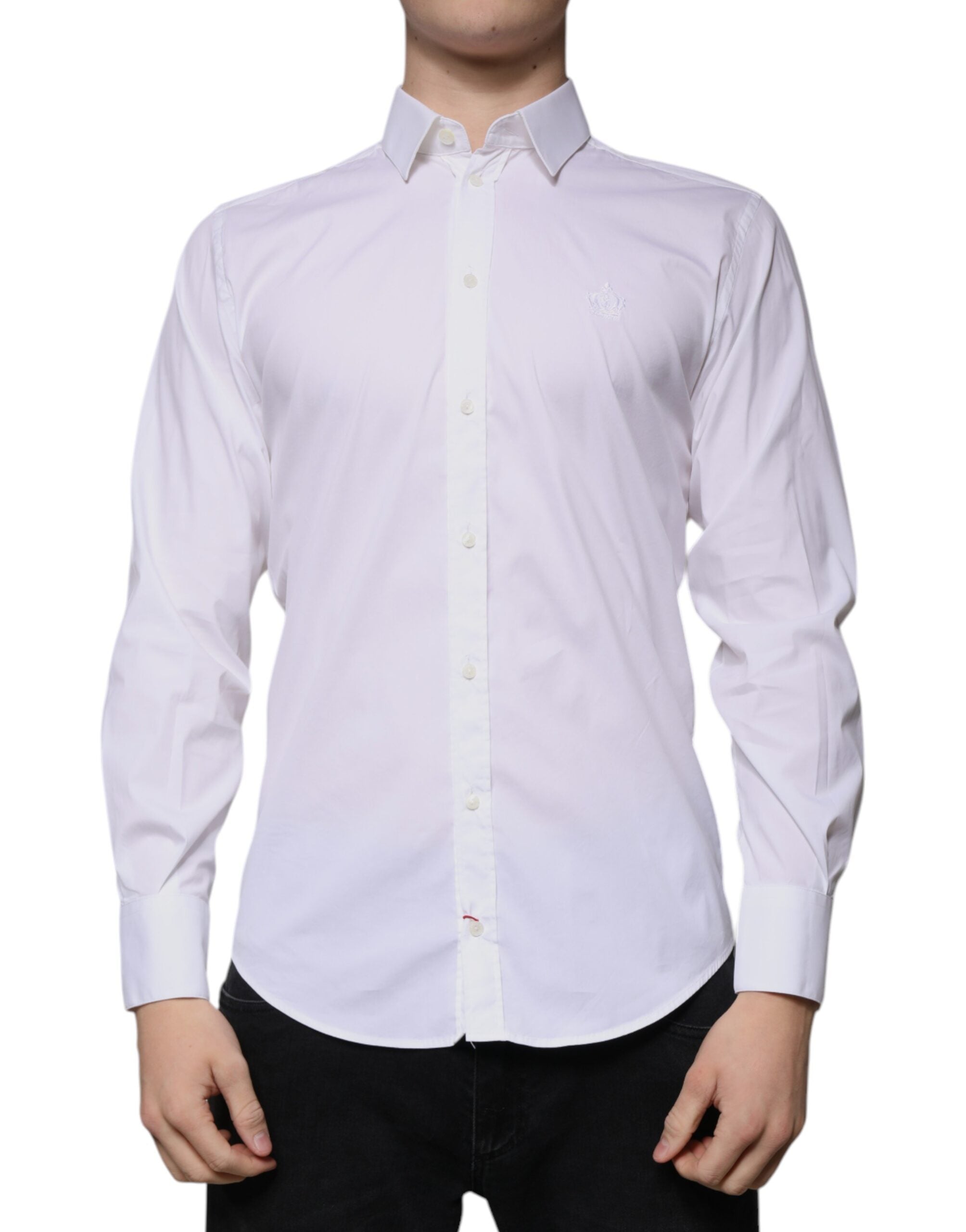 Dolce & Gabbana White Cotton Blend Shirt MARTINI Formal